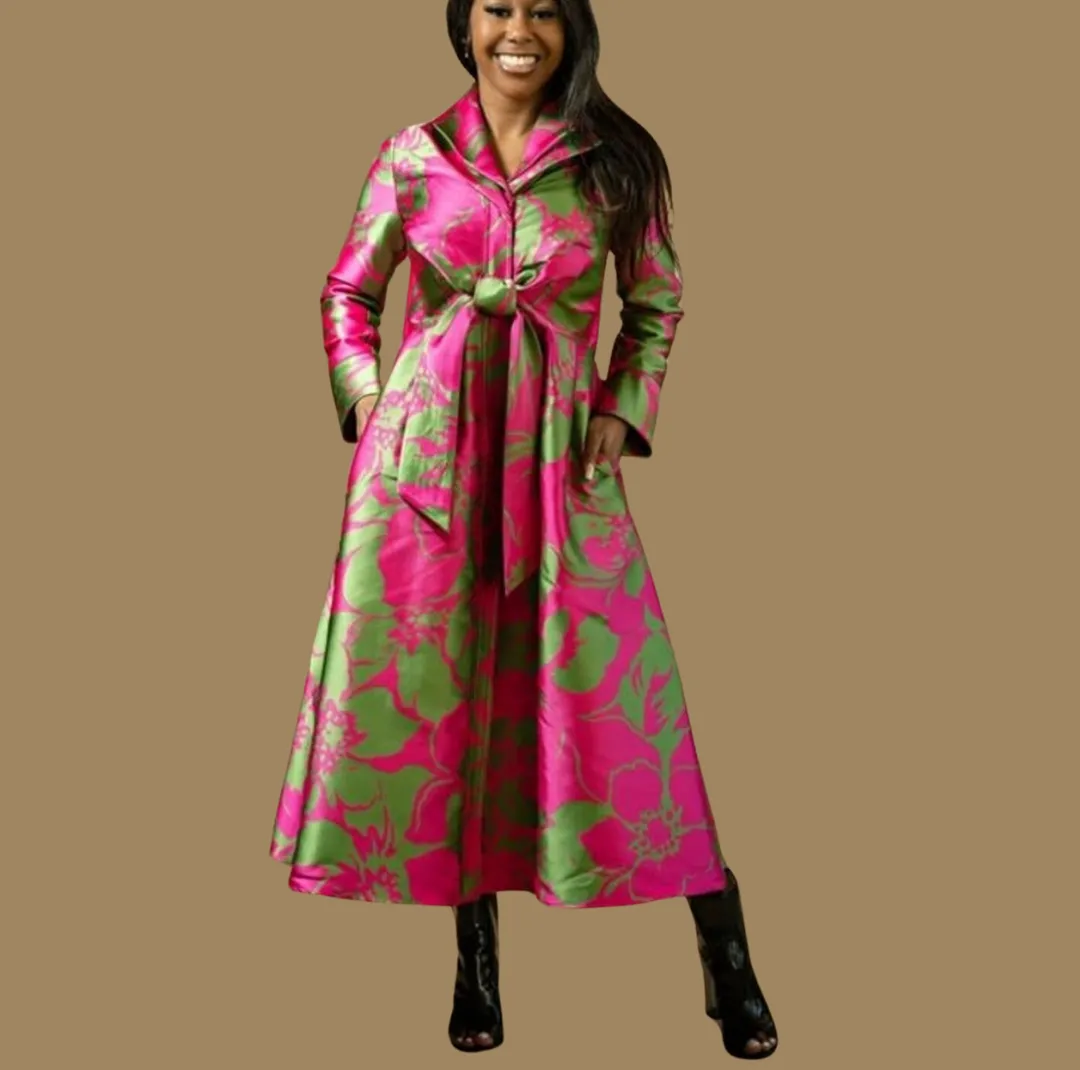 Yarn Dyed Brocade Dress Coat