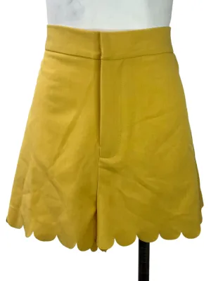 Yellow Scallop Trim Shorts
