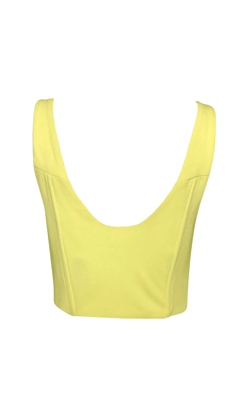 Yellow Sleeveless Corset Crop Top