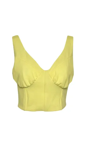 Yellow Sleeveless Corset Crop Top