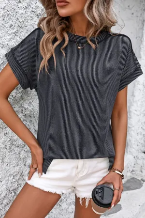 Zadie Striped Round Neck Short Sleeve T-Shirt