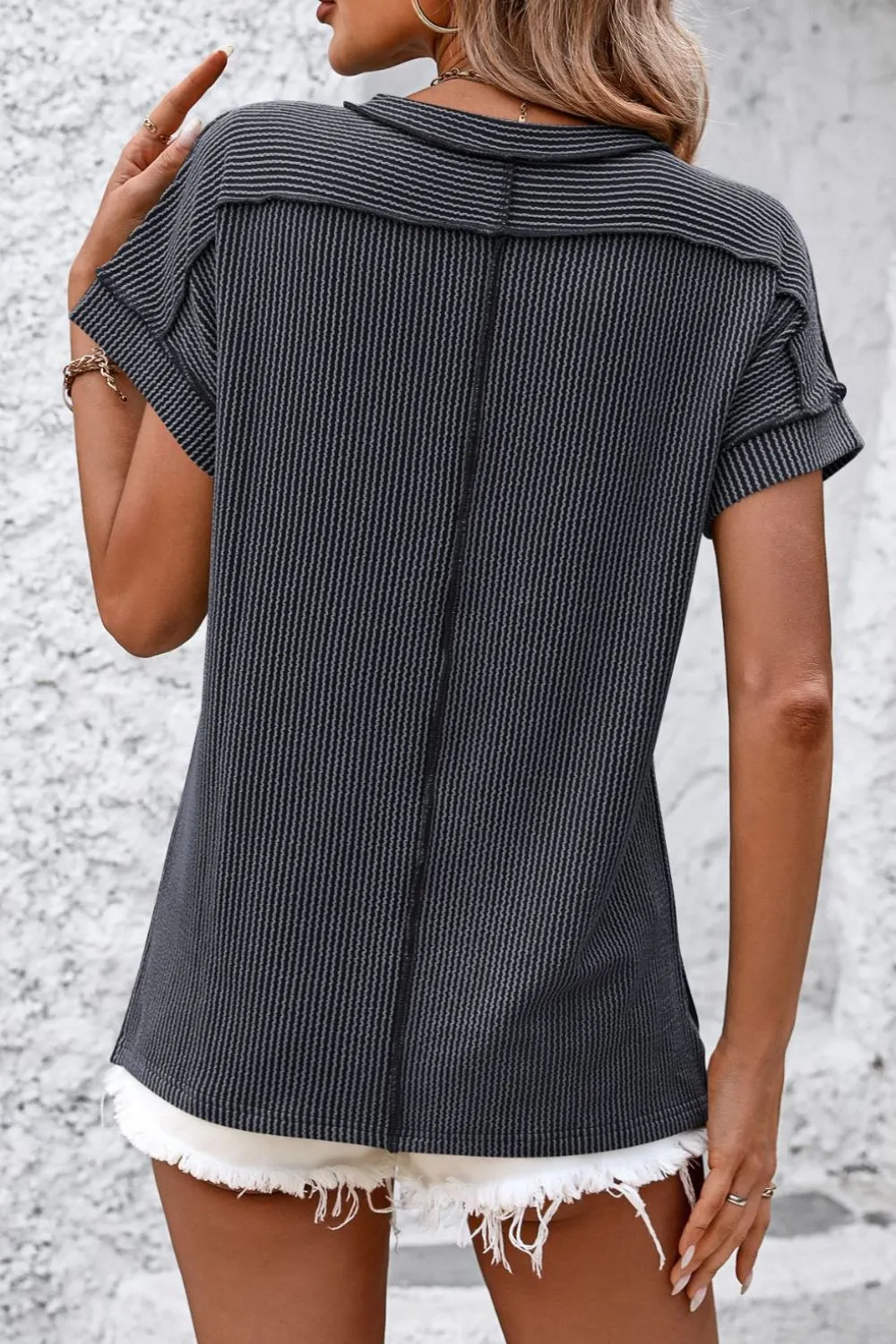 Zadie Striped Round Neck Short Sleeve T-Shirt