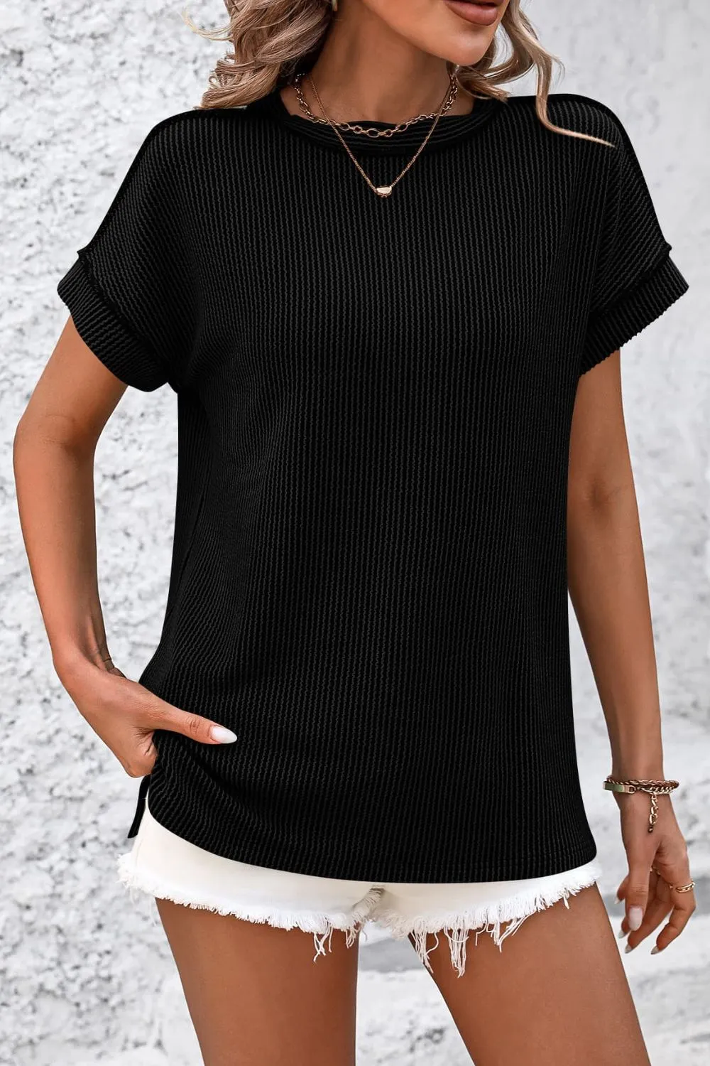 Zadie Striped Round Neck Short Sleeve T-Shirt