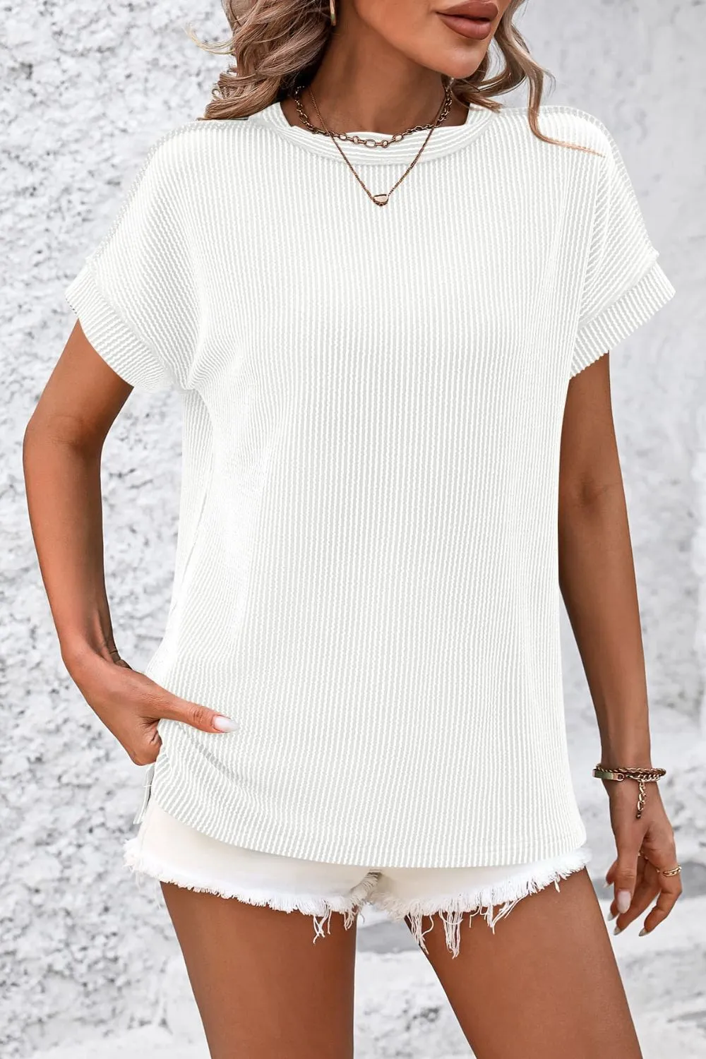 Zadie Striped Round Neck Short Sleeve T-Shirt