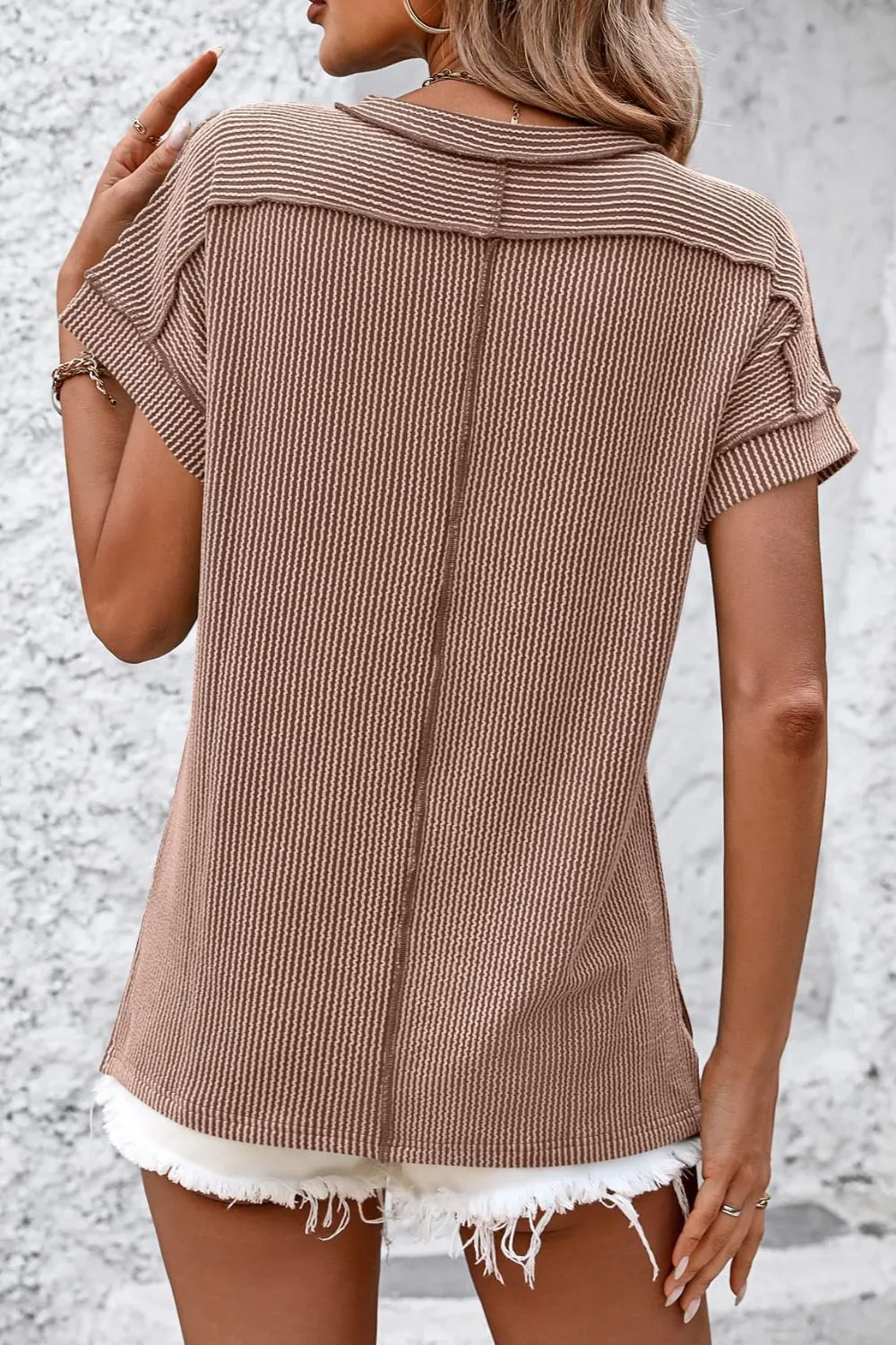 Zadie Striped Round Neck Short Sleeve T-Shirt