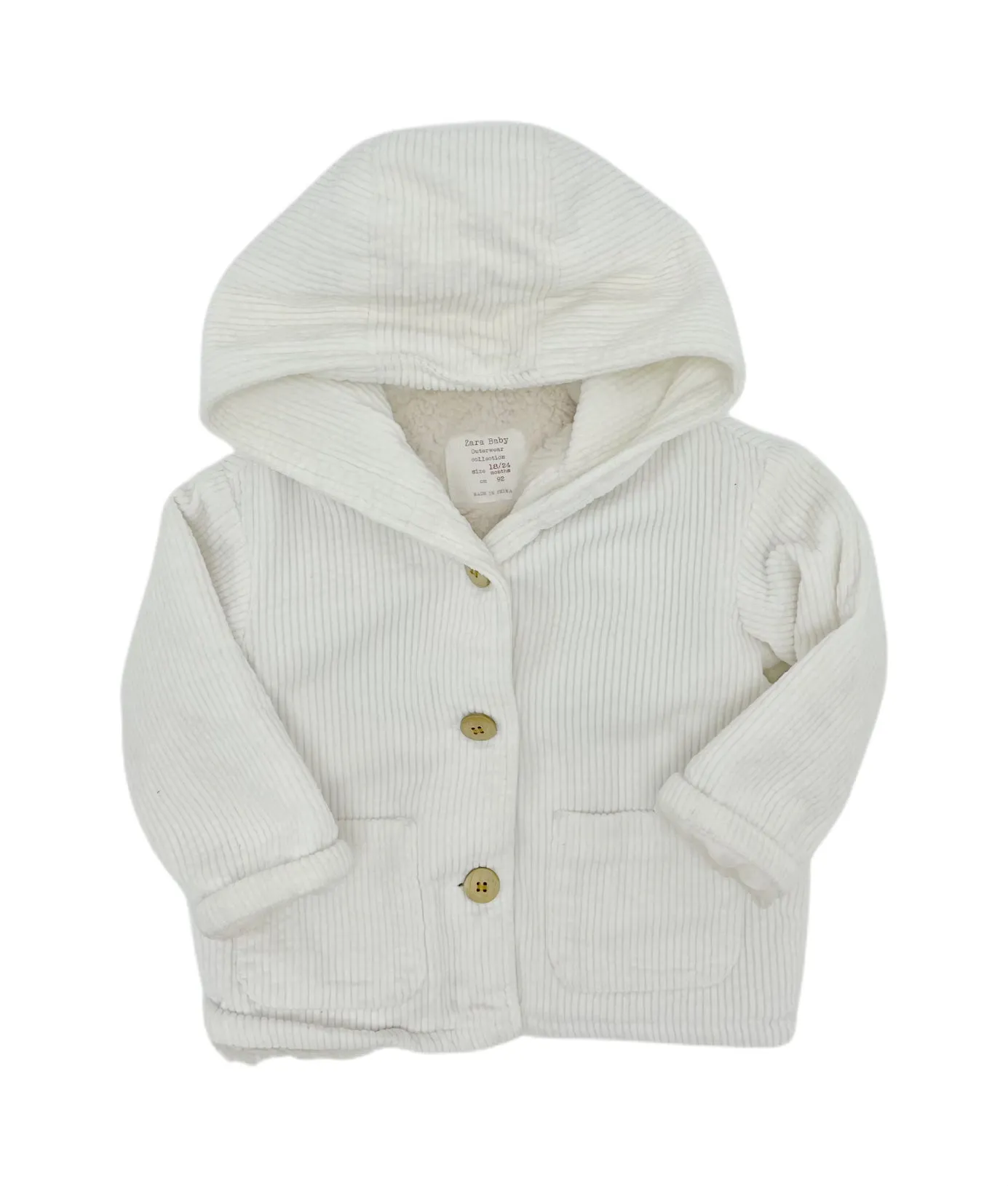 Zara faux fur lined cord jacket - 18/24m