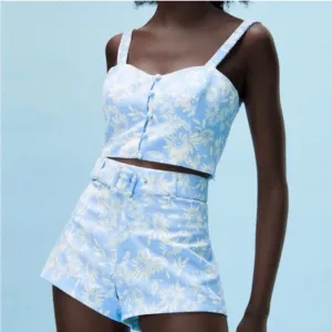 Zara Floral Belted Hotpants