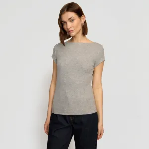 Zayna Ribbed Cap-Sleeve Tee